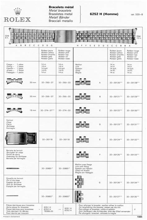 rolex 78340|rolex bracelet size chart.